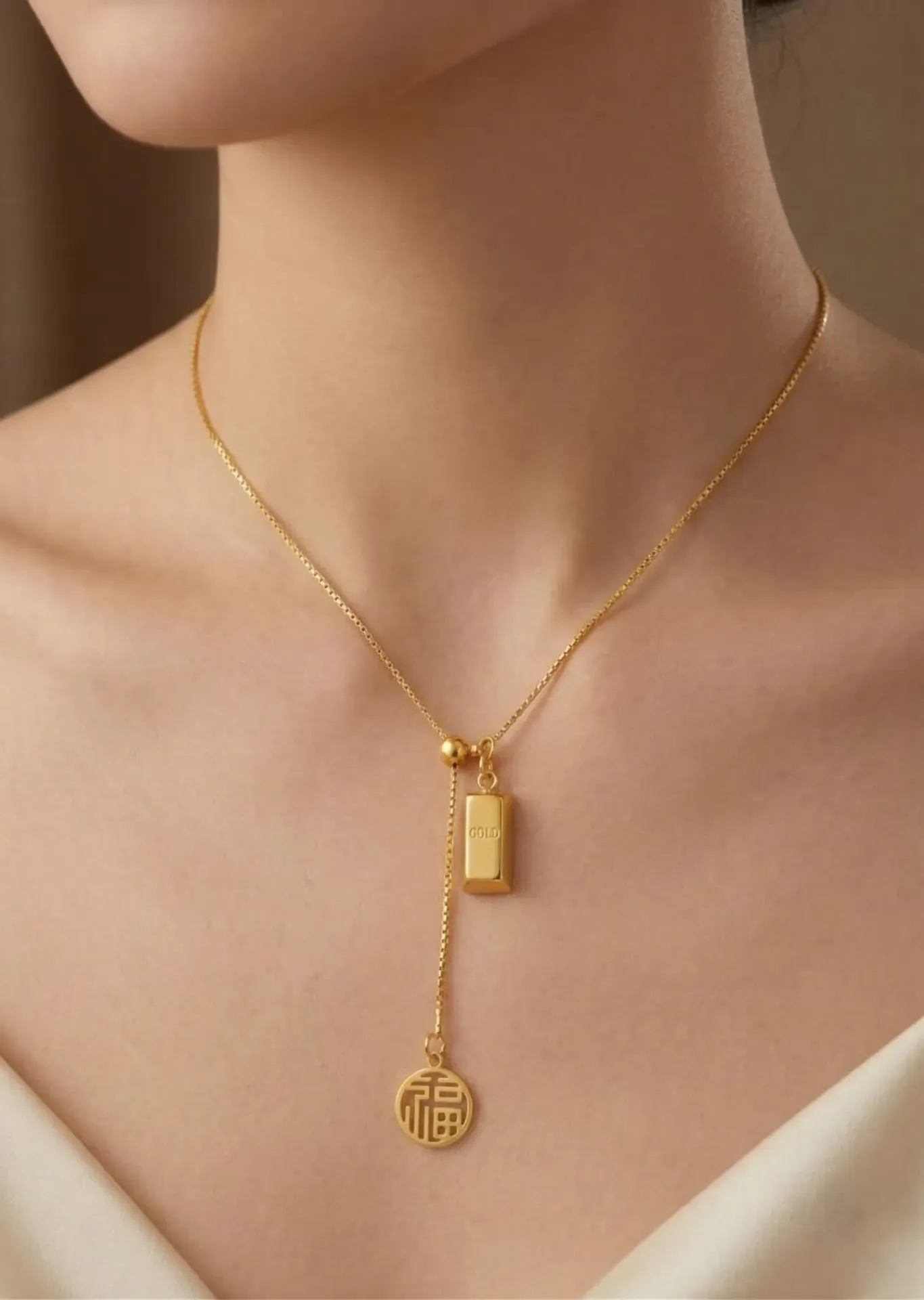 Golden Obelisk Necklace