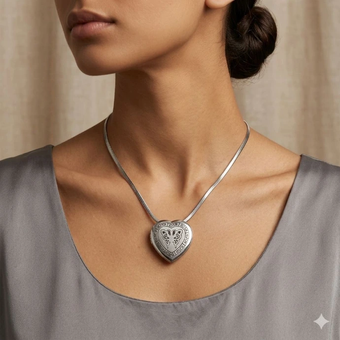 سلسله قلب فضي